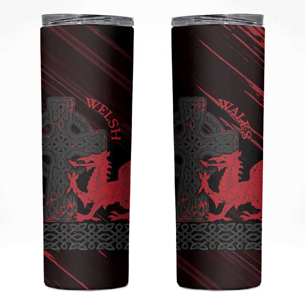 Wales Skinny Tumbler Celtic Cross Welsh Red Dragon - Wonder Print Shop