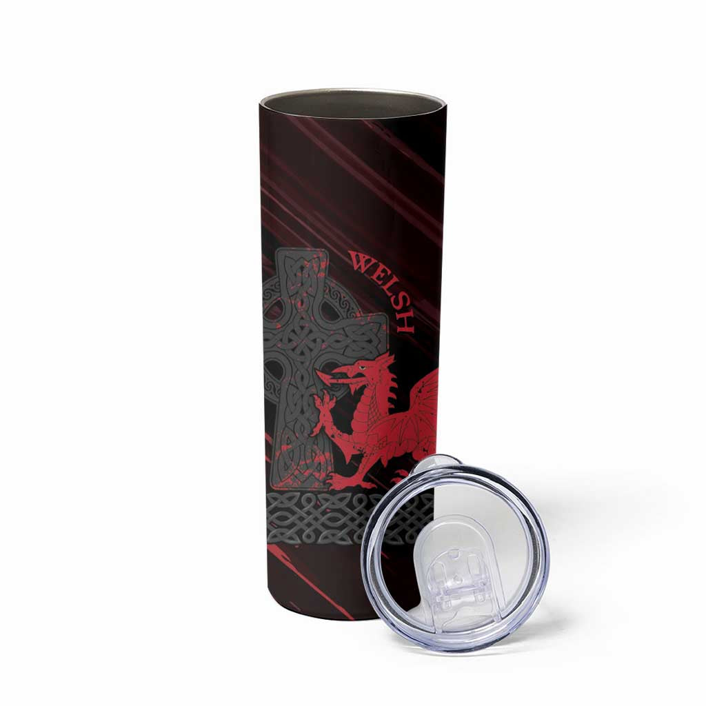 Wales Skinny Tumbler Celtic Cross Welsh Red Dragon - Wonder Print Shop