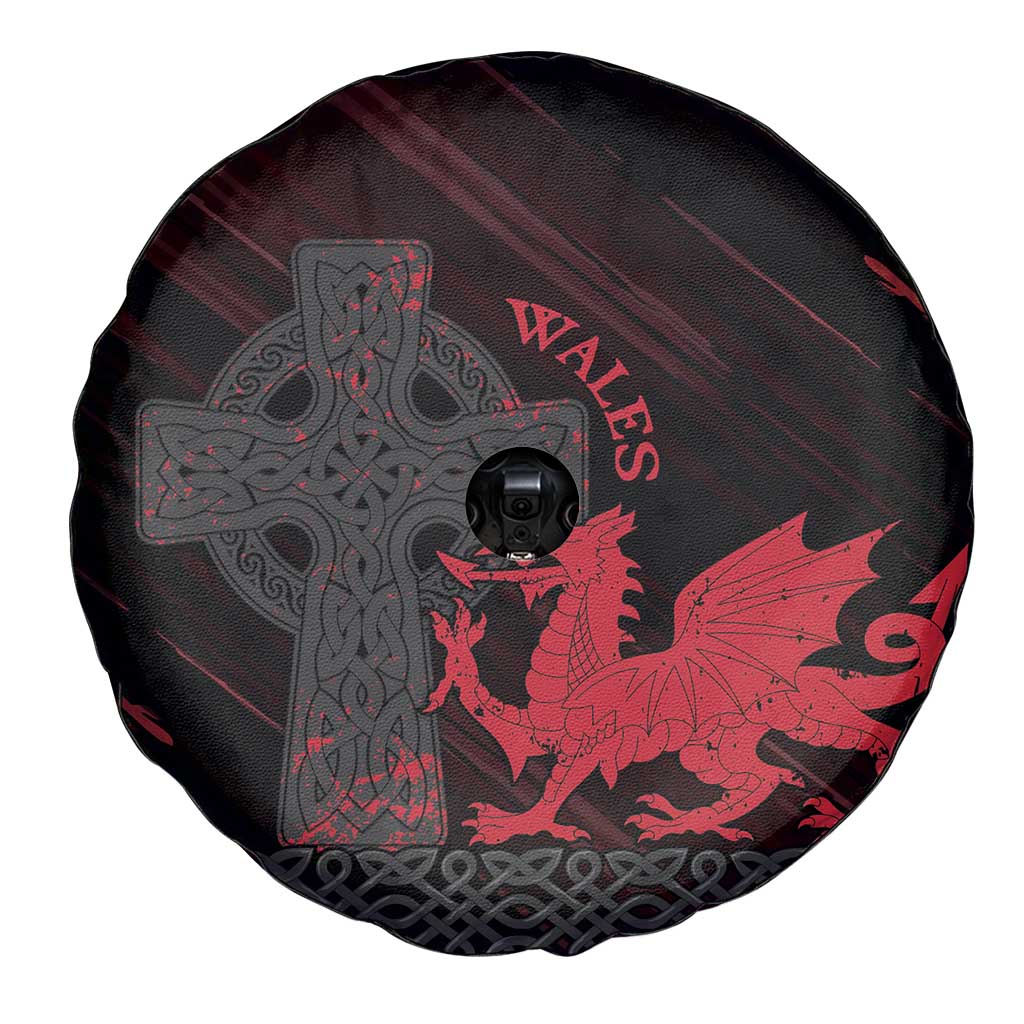 Wales Spare Tire Cover Celtic Cross Welsh Red Dragon - Wonder Print Shop