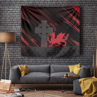 Wales Tapestry Celtic Cross Welsh Red Dragon - Wonder Print Shop