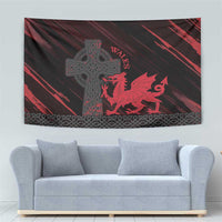 Wales Tapestry Celtic Cross Welsh Red Dragon - Wonder Print Shop