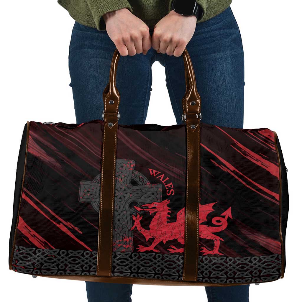 Wales Travel Bag Celtic Cross Welsh Red Dragon - Wonder Print Shop