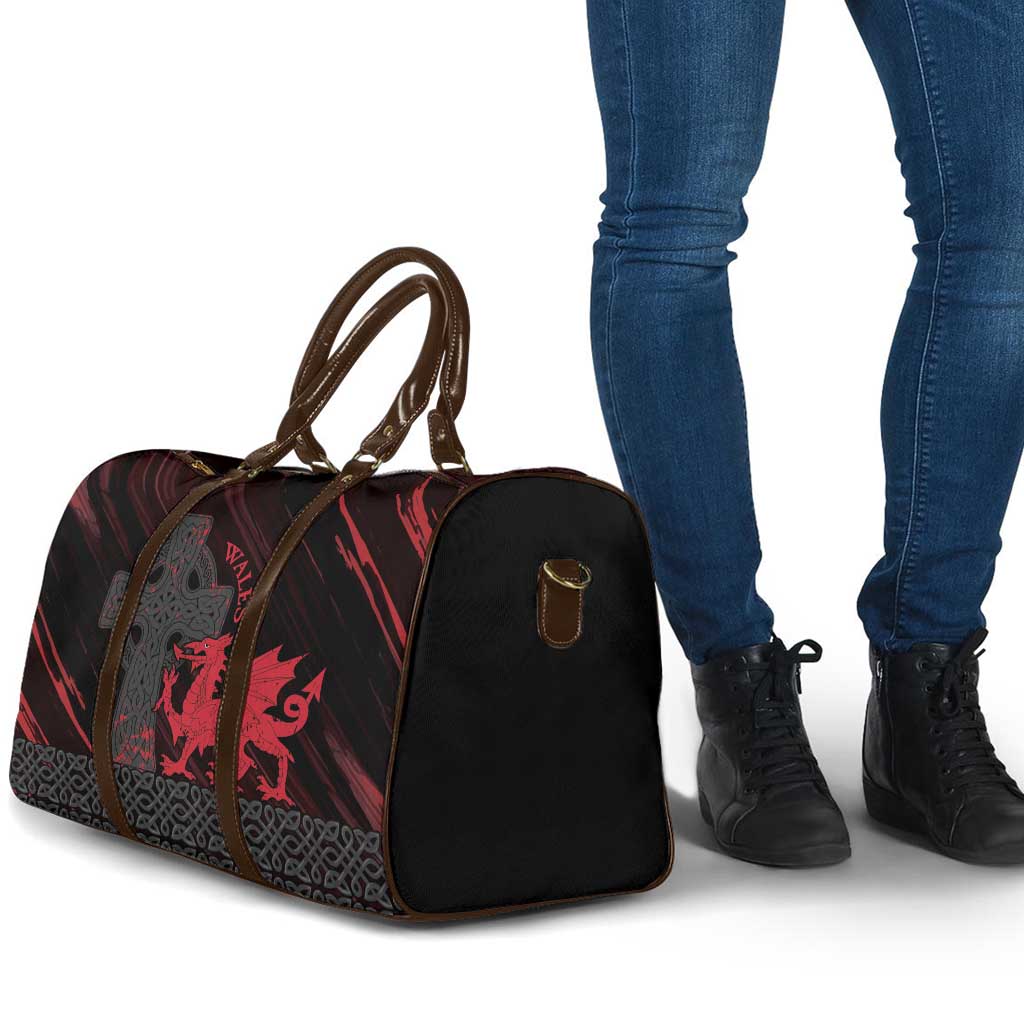 Wales Travel Bag Celtic Cross Welsh Red Dragon - Wonder Print Shop