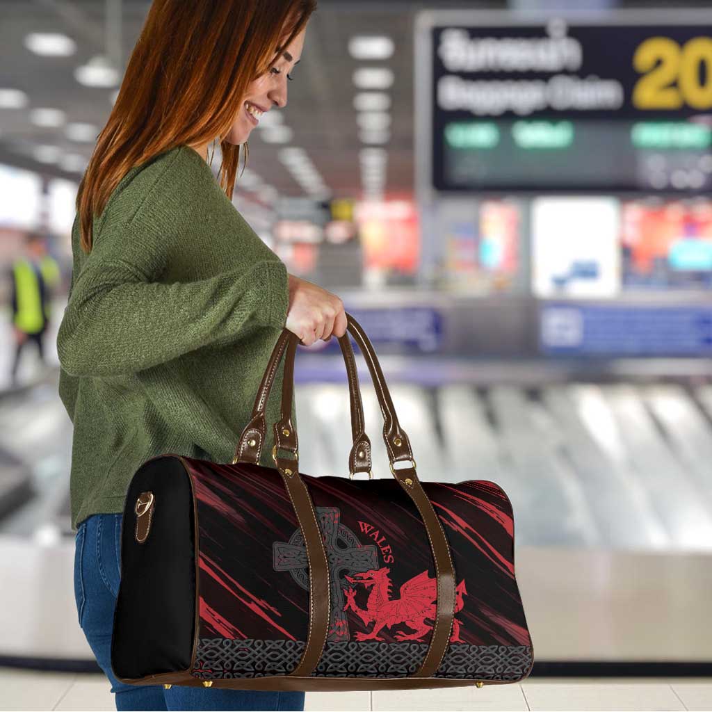 Wales Travel Bag Celtic Cross Welsh Red Dragon - Wonder Print Shop