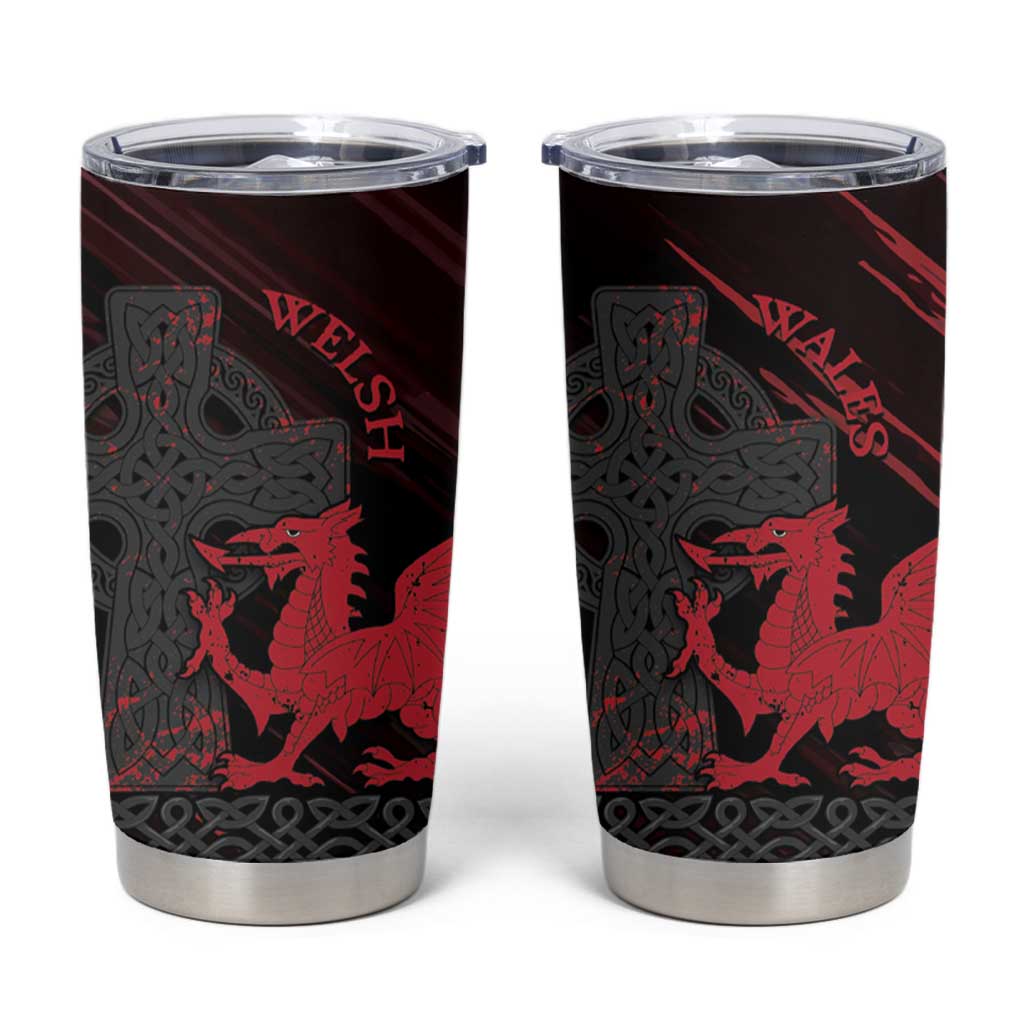 Wales Tumbler Cup Celtic Cross Welsh Red Dragon - Wonder Print Shop