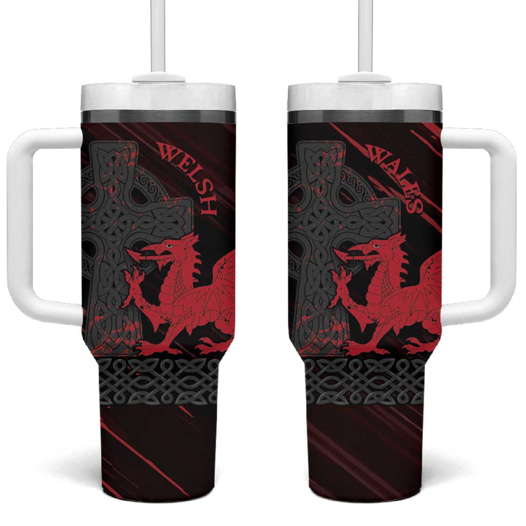 Wales Tumbler With Handle Celtic Cross Welsh Red Dragon - Wonder Print Shop