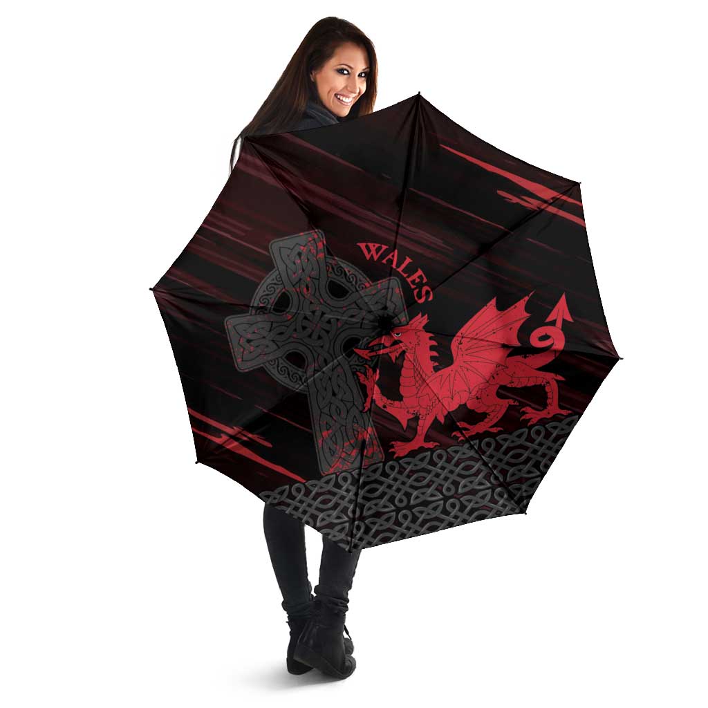 Wales Umbrella Celtic Cross Welsh Red Dragon - Wonder Print Shop