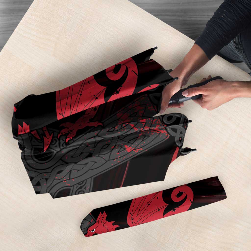 Wales Umbrella Celtic Cross Welsh Red Dragon - Wonder Print Shop