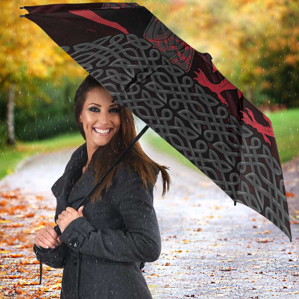 Wales Umbrella Celtic Cross Welsh Red Dragon - Wonder Print Shop