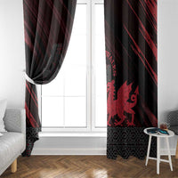 Wales Window Curtain Celtic Cross Welsh Red Dragon - Wonder Print Shop