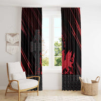 Wales Window Curtain Celtic Cross Welsh Red Dragon - Wonder Print Shop