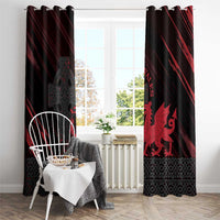 Wales Window Curtain Celtic Cross Welsh Red Dragon - Wonder Print Shop