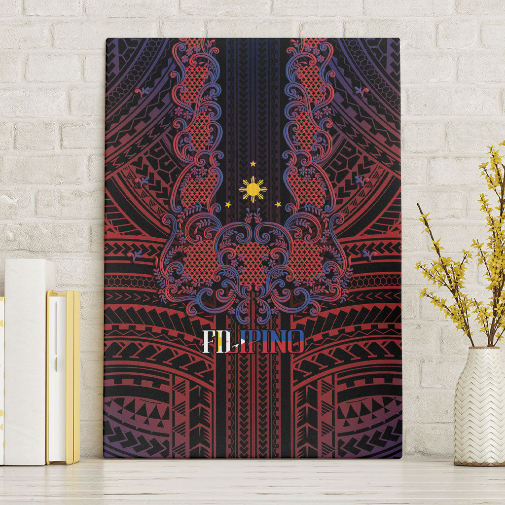 Filipino Barong Tagalog Inspired Canvas Wall Art Mabuhay Philippines Festival Polynesian Pattern