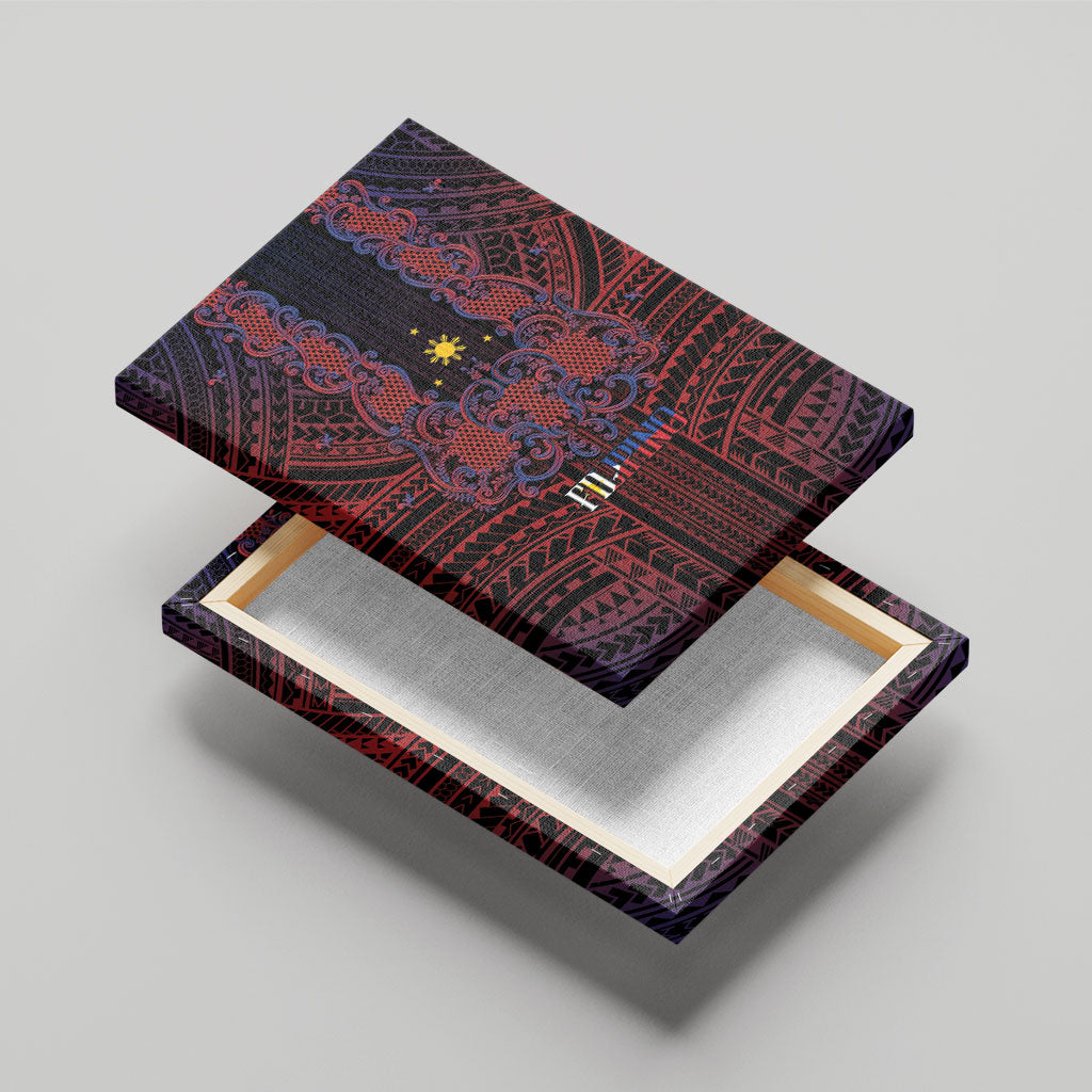 Filipino Barong Tagalog Inspired Canvas Wall Art Mabuhay Philippines Festival Polynesian Pattern