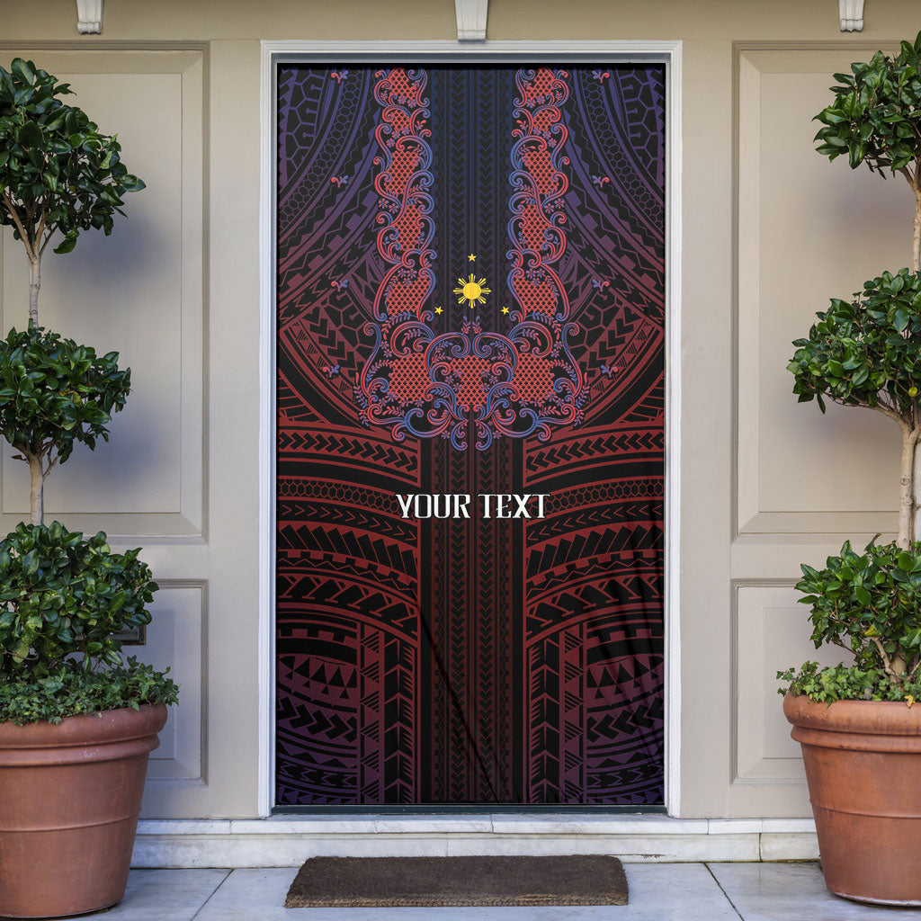 Filipino Barong Tagalog Inspired Personalised Door Cover Mabuhay Philippines Festival Polynesian Pattern
