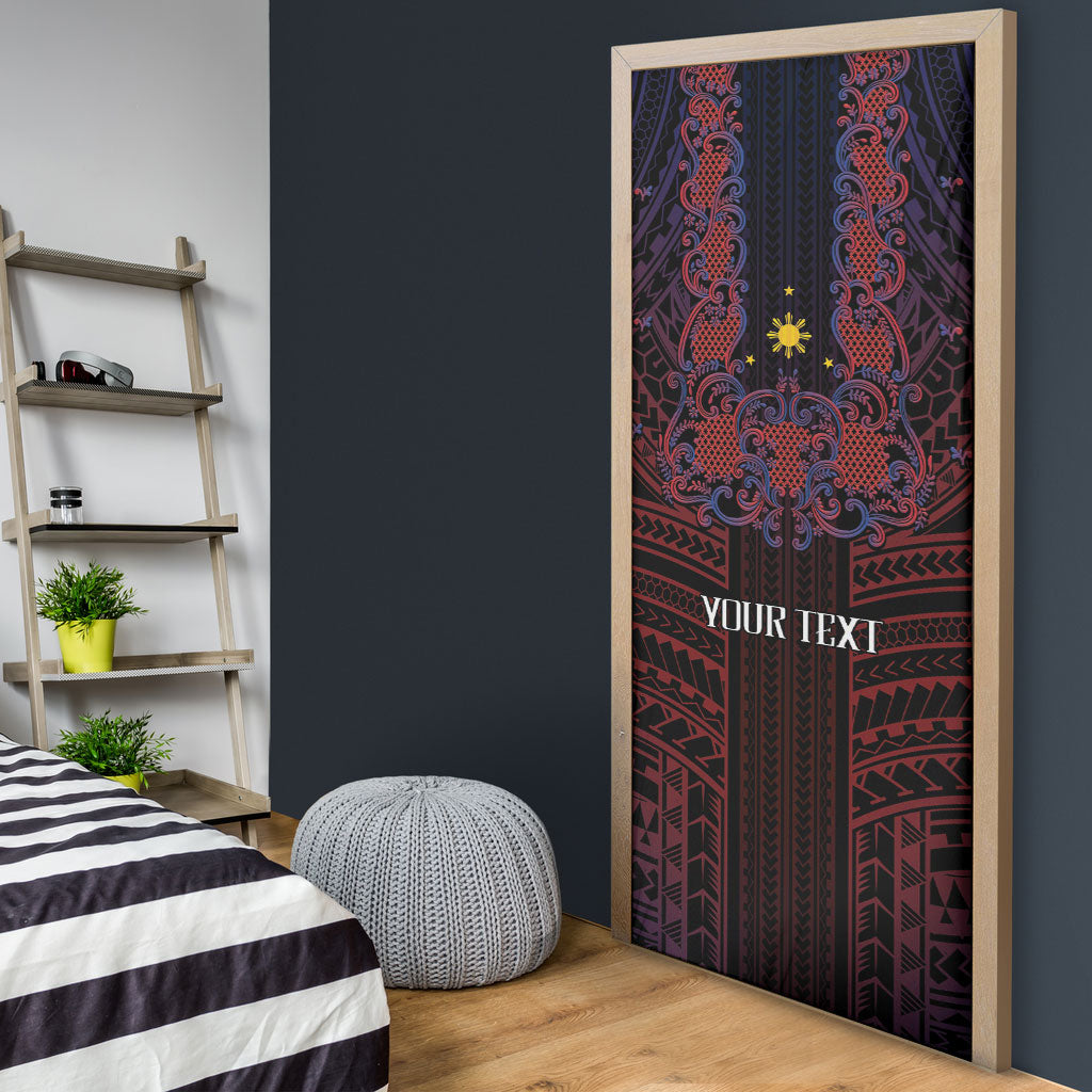 Filipino Barong Tagalog Inspired Personalised Door Cover Mabuhay Philippines Festival Polynesian Pattern