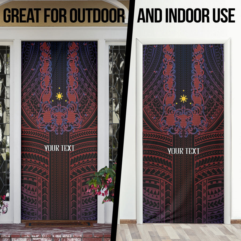 Filipino Barong Tagalog Inspired Personalised Door Cover Mabuhay Philippines Festival Polynesian Pattern
