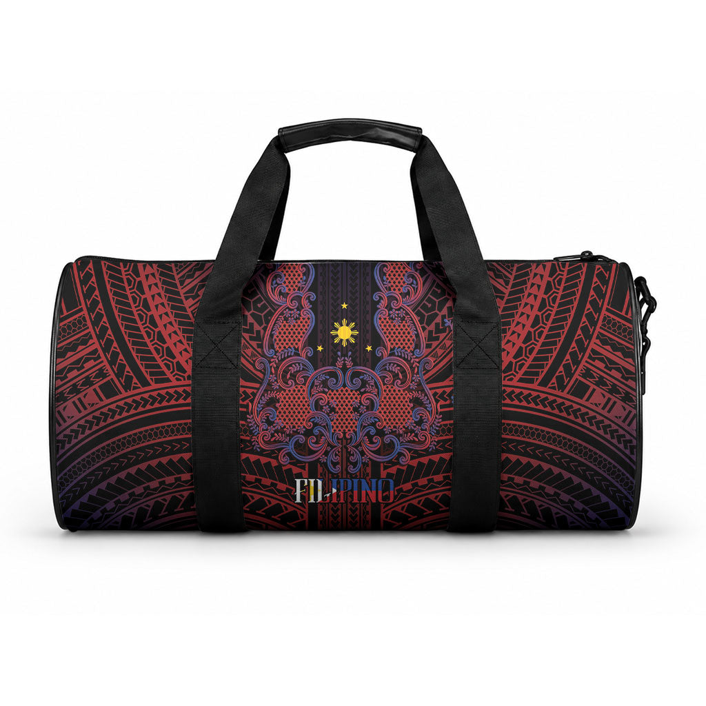 Filipino Barong Tagalog Inspired Duffle Bag Mabuhay Philippines Festival Polynesian Pattern