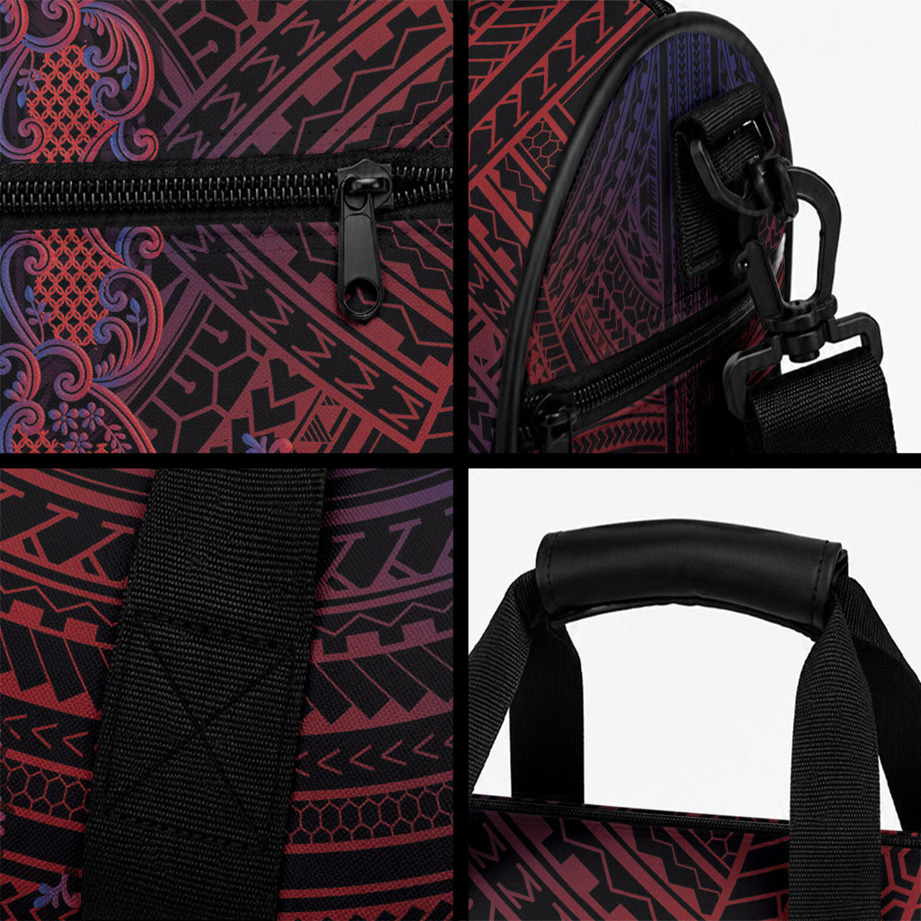 Filipino Barong Tagalog Inspired Duffle Bag Mabuhay Philippines Festival Polynesian Pattern