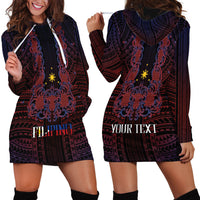 Filipino Barong Tagalog Inspired Personalised Hoodie Dress Mabuhay Philippines Festival Polynesian Pattern