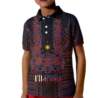 Filipino Barong Tagalog Inspired Personalised Kid Polo Shirt Mabuhay Philippines Festival Polynesian Pattern