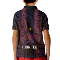 Filipino Barong Tagalog Inspired Personalised Kid Polo Shirt Mabuhay Philippines Festival Polynesian Pattern