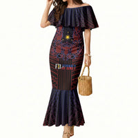 Filipino Barong Tagalog Inspired Personalised Mermaid Dress Mabuhay Philippines Festival Polynesian Pattern