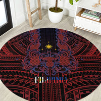 Filipino Barong Tagalog Inspired Round Carpet Mabuhay Philippines Festival Polynesian Pattern