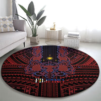 Filipino Barong Tagalog Inspired Round Carpet Mabuhay Philippines Festival Polynesian Pattern