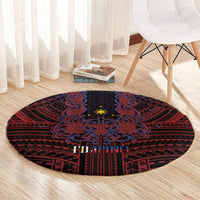 Filipino Barong Tagalog Inspired Round Carpet Mabuhay Philippines Festival Polynesian Pattern