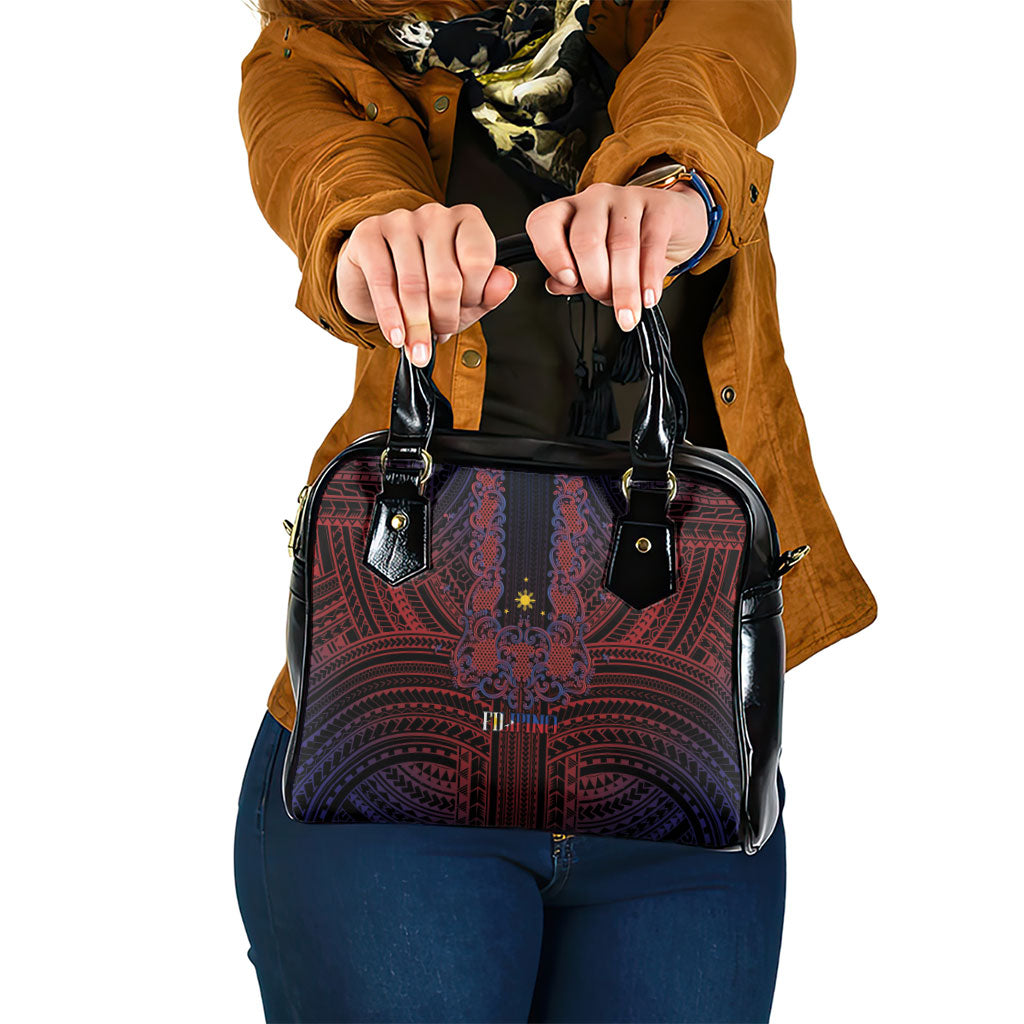 Filipino Barong Tagalog Inspired Shoulder Handbag Mabuhay Philippines Festival Polynesian Pattern