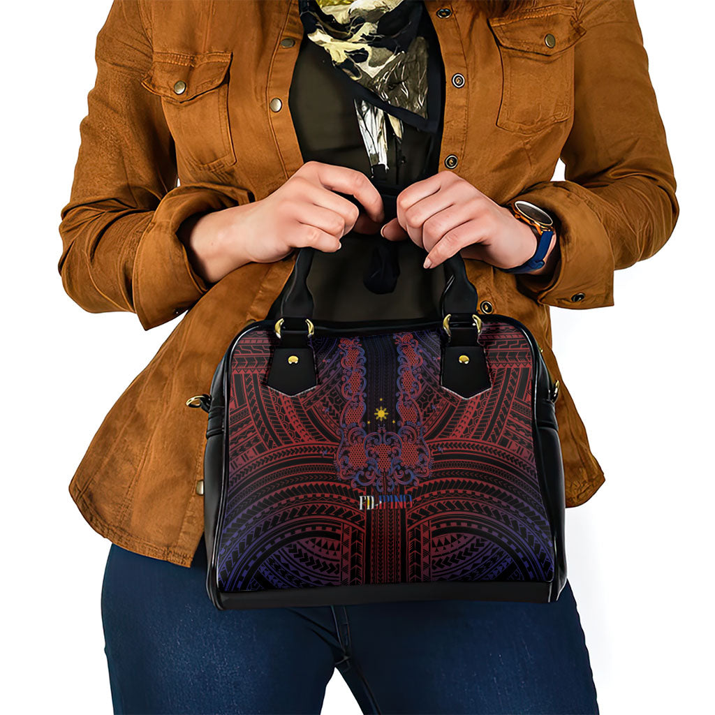 Filipino Barong Tagalog Inspired Shoulder Handbag Mabuhay Philippines Festival Polynesian Pattern