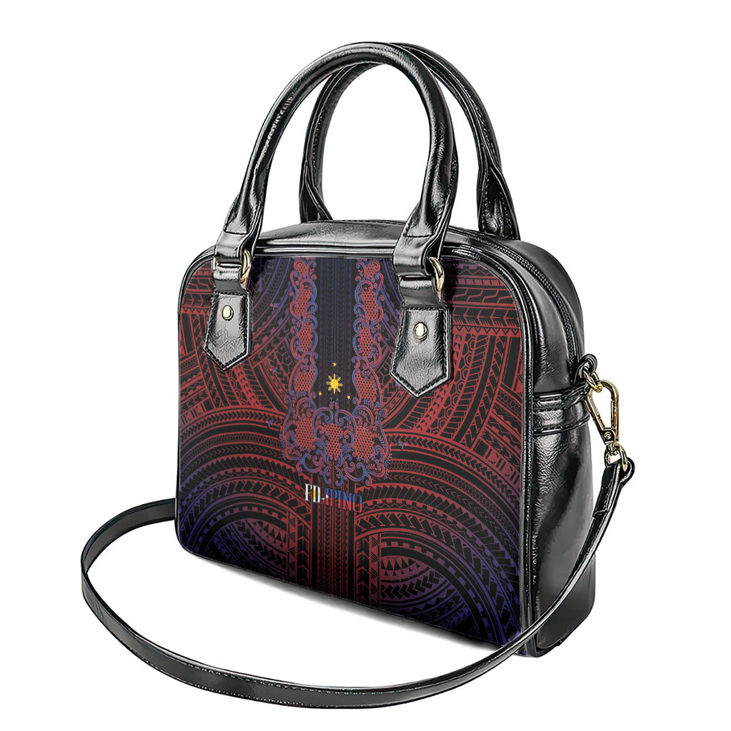 Filipino Barong Tagalog Inspired Shoulder Handbag Mabuhay Philippines Festival Polynesian Pattern