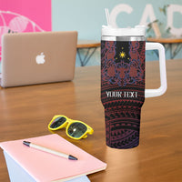 Filipino Barong Tagalog Inspired Personalised Tumbler With Handle Mabuhay Philippines Festival Polynesian Pattern