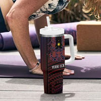 Filipino Barong Tagalog Inspired Personalised Tumbler With Handle Mabuhay Philippines Festival Polynesian Pattern