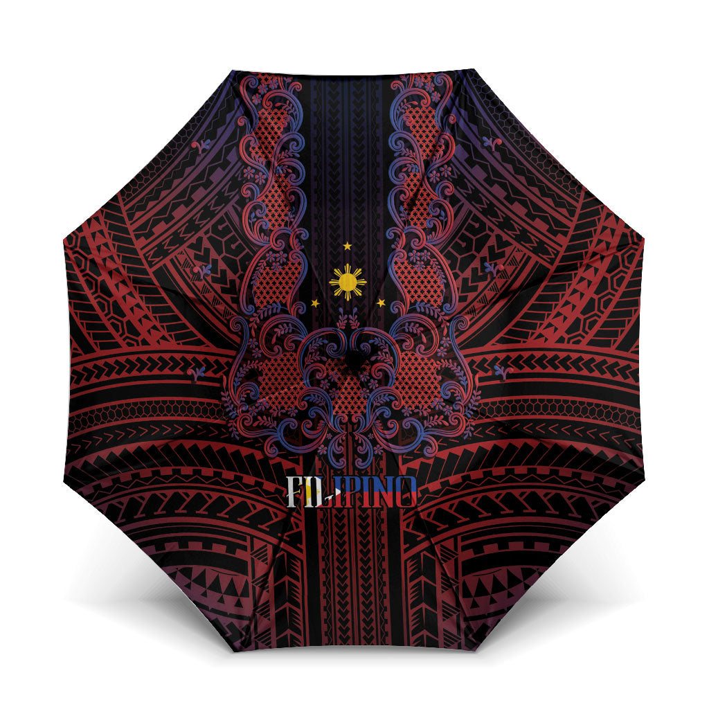 Filipino Barong Tagalog Inspired Umbrella Mabuhay Philippines Festival Polynesian Pattern