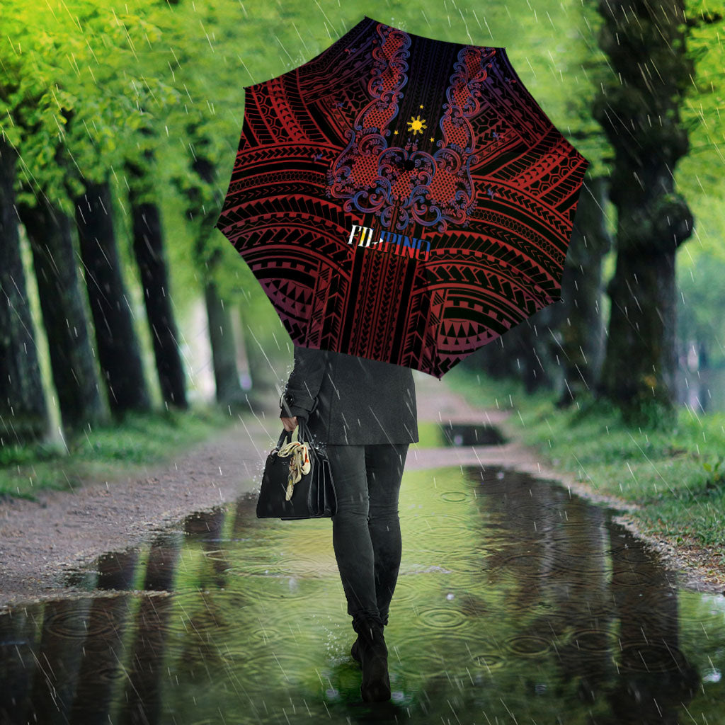 Filipino Barong Tagalog Inspired Umbrella Mabuhay Philippines Festival Polynesian Pattern