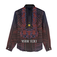 Filipino Barong Tagalog Inspired Personalised Women Casual Shirt Mabuhay Philippines Festival Polynesian Pattern