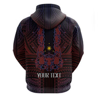 Filipino Barong Tagalog Inspired Personalised Zip Hoodie Mabuhay Philippines Festival Polynesian Pattern