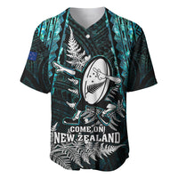 New Zealand Silver Fern Rugby Baseball Jersey Aotearoa All Black Dabbing Ball With Maori Paua Shell - Wonder Print Shop