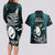 New Zealand Silver Fern Rugby Couples Matching Long Sleeve Bodycon Dress and Hawaiian Shirt Aotearoa All Black Dabbing Ball With Maori Paua Shell - Wonder Print Shop