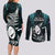 New Zealand Silver Fern Rugby Couples Matching Long Sleeve Bodycon Dress and Long Sleeve Button Shirts Aotearoa All Black Dabbing Ball With Maori Paua Shell - Wonder Print Shop