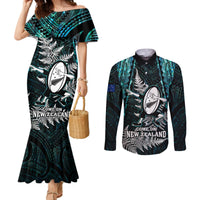 new-zealand-silver-fern-rugby-couples-matching-mermaid-dress-and-long-sleeve-button-shirts-aotearoa-all-black-dabbing-ball-with-maori-paua-shell