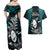 New Zealand Silver Fern Rugby Couples Matching Off Shoulder Maxi Dress and Hawaiian Shirt Aotearoa All Black Dabbing Ball With Maori Paua Shell - Wonder Print Shop