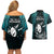 New Zealand Silver Fern Rugby Couples Matching Off Shoulder Short Dress and Hawaiian Shirt Aotearoa All Black Dabbing Ball With Maori Paua Shell - Wonder Print Shop