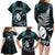 New Zealand Silver Fern Rugby Family Matching Long Sleeve Bodycon Dress and Hawaiian Shirt Aotearoa All Black Dabbing Ball With Maori Paua Shell - Wonder Print Shop