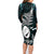 New Zealand Silver Fern Rugby Family Matching Long Sleeve Bodycon Dress and Hawaiian Shirt Aotearoa All Black Dabbing Ball With Maori Paua Shell - Wonder Print Shop
