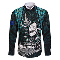 New Zealand Silver Fern Rugby Family Matching Off Shoulder Short Dress and Hawaiian Shirt Aotearoa All Black Dabbing Ball With Maori Paua Shell - Wonder Print Shop
