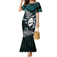 New Zealand Silver Fern Rugby Mermaid Dress Aotearoa All Black Dabbing Ball With Maori Paua Shell - Wonder Print Shop
