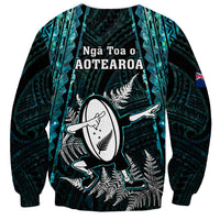 New Zealand Silver Fern Rugby Sweatshirt Aotearoa All Black Dabbing Ball With Maori Paua Shell - Wonder Print Shop